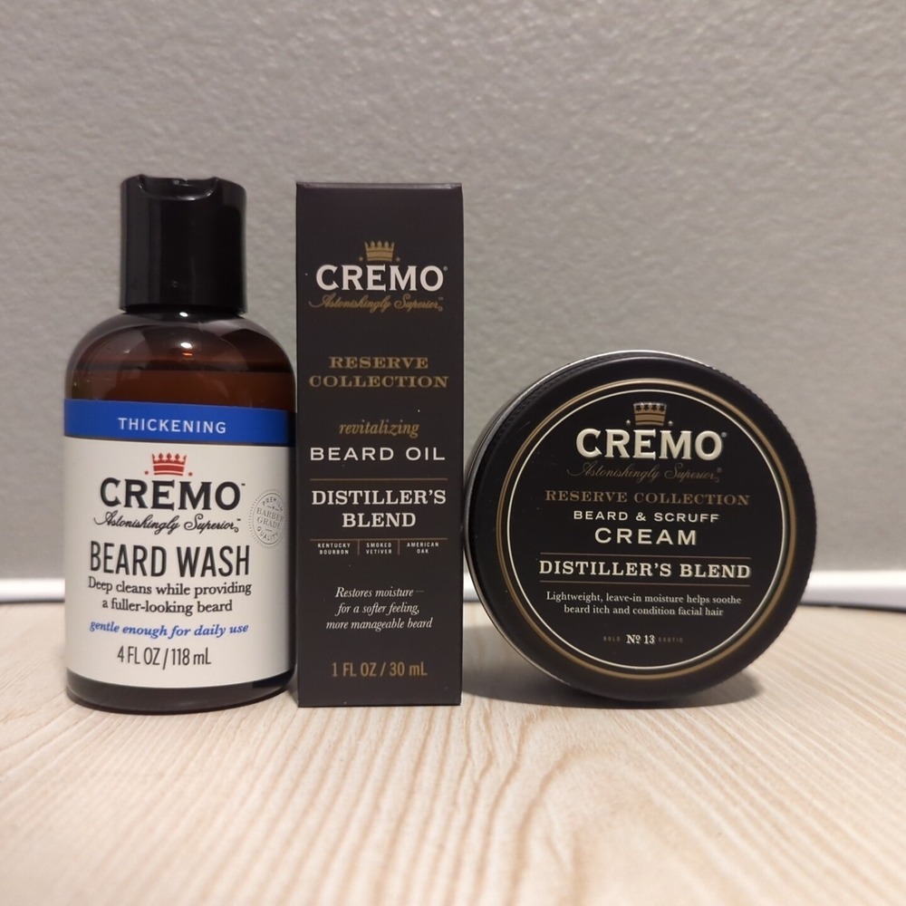CREMO Thickening beard wash + Distiller's Blend Oil + Distiller's Blend Cream